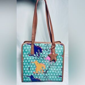 Catchfly Studio Vinyl Tote Bag Vibrant Western Theme GOOD
